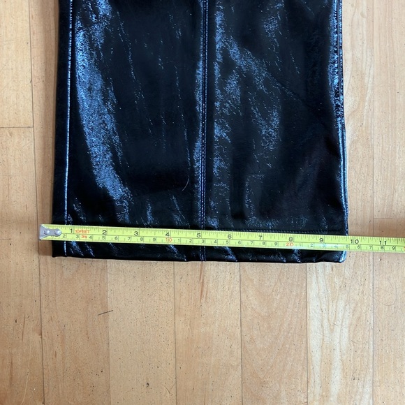 NEW 7 For All Mankind patent black faux leather pants Large - Picture 12 of 13